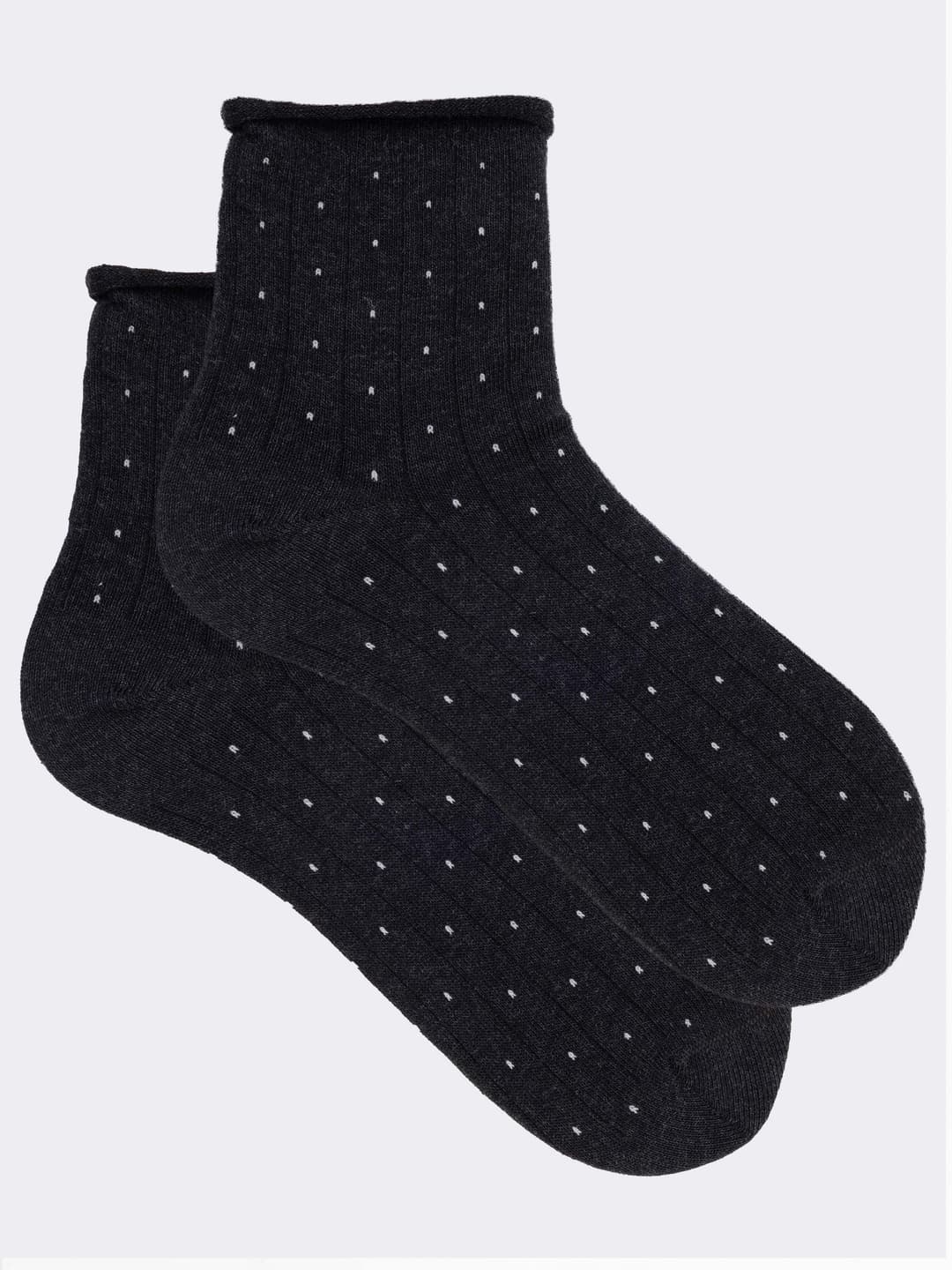 Calze corte fantasia Puntaspillo in Caldo Cotone - Made in Italy